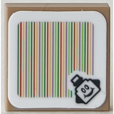 dark tan tile 2 x 2 with super mario scanner code pokey pattern sticker - set 71363