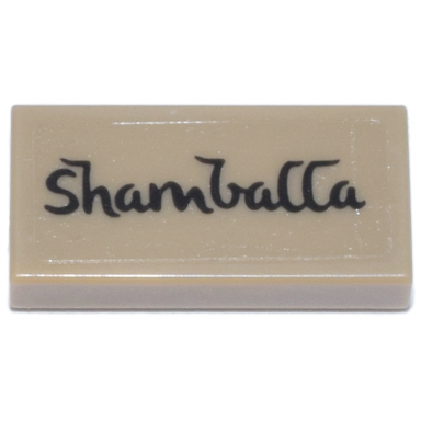 dark tan tile 1 x 2 with black shamballa pattern sticker - set 76218