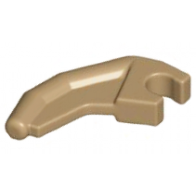 dark tan barb claw horn tooth with clip angled