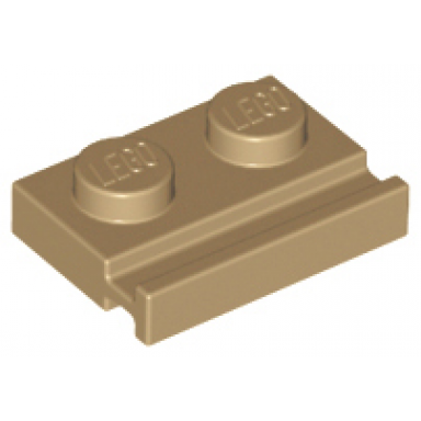 dark tan plate modified 1 x 2 with door rail