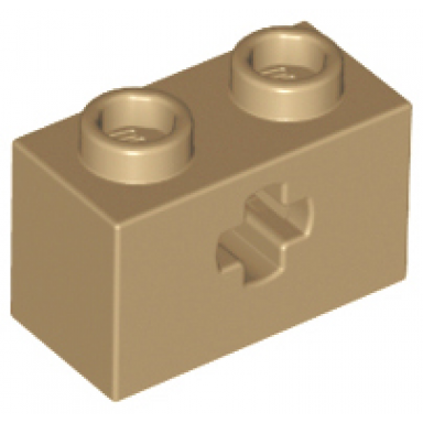 dark tan technic brick 1 x 2 with axle hole