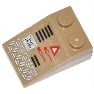 dark tan slope 33 3 x 2 with tread plate grille red triangle and julu 70161 pattern model right side sticker - set 70161