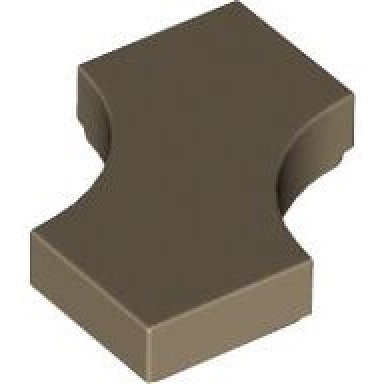 dark tan tile modified 2 x 2 with 2 1 x 1 curved cutouts double arrow