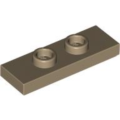 dark tan plate modified 1 x 3 with 2 studs double jumper