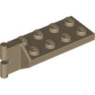 dark tan hinge plate 2 x 4 with articulated joint - male
