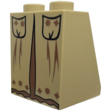 dark tan slope 65 2 x 2 x 2 with bottom tube with minifigure dress skirt robe hp professor sprout with pockets pattern