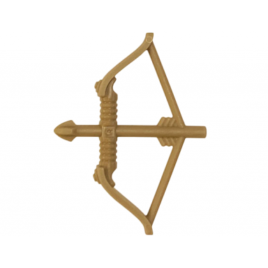 dark tan minifigure weapon bow recurve with wide flat limbs arrow drawn