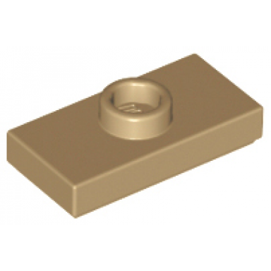 dark tan plate modified 1 x 2 with 1 stud with groove jumper