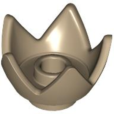 dark tan minifigure headgear crown eggshell with 5 points and center stud