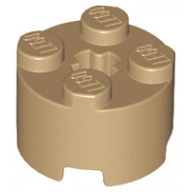 dark tan brick round 2 x 2 with axle hole