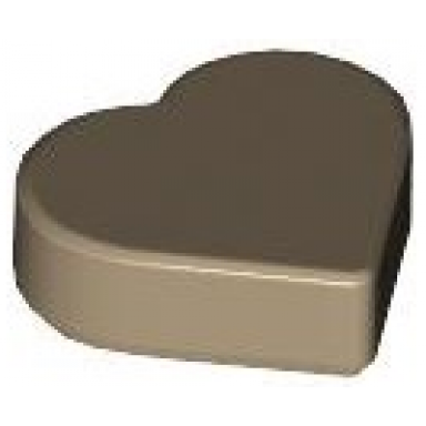 dark tan tile round 1 x 1 heart