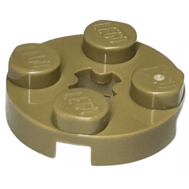 dark tan plate round 2 x 2 with axle hole