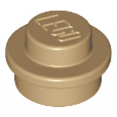 dark tan plate round 1 x 1