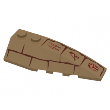 dark tan wedge 6 x 2 right with bricks and hieroglyphs pattern
