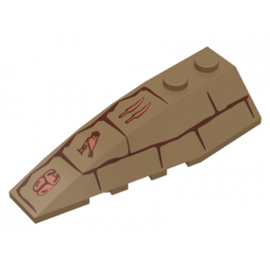 dark tan wedge 6 x 2 left with bricks and hieroglyphs pattern
