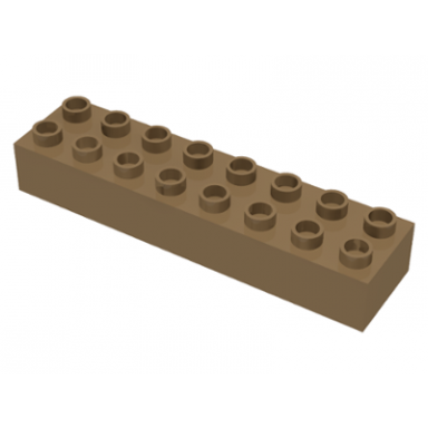 dark tan duplo brick 2 x 8