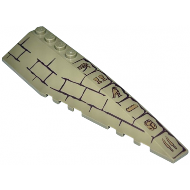 dark tan wedge 12 x 3 right with bricks and hieroglyphs pattern