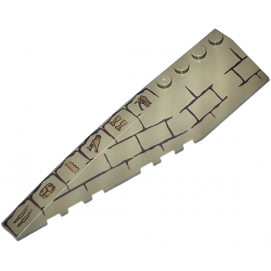 dark tan wedge 12 x 3 left with bricks and hieroglyphs pattern