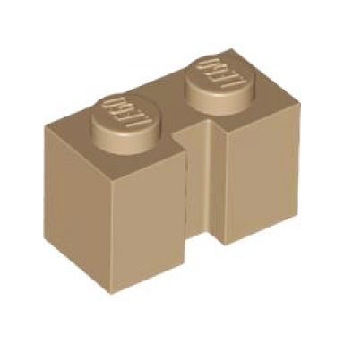 dark tan brick modified 1 x 2 with channel