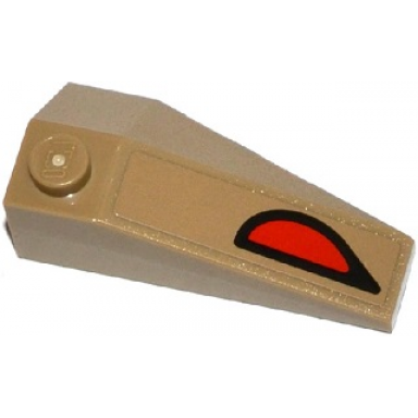 dark tan wedge 4 x 2 triple left with red and black eye pattern sticker - sets 70745 70746