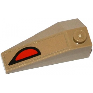 dark tan wedge 4 x 2 triple right with red and black eye pattern sticker - sets 70745 70746