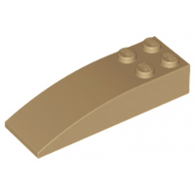 dark tan slope curved 6 x 2