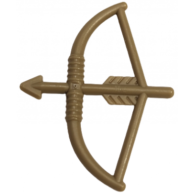 dark tan minifigure weapon bow longbow with arrow drawn