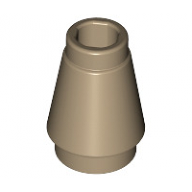 dark tan cone 1 x 1 with top groove