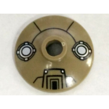 dark tan dish 2 x 2 inverted radar with machinery pattern dalek head