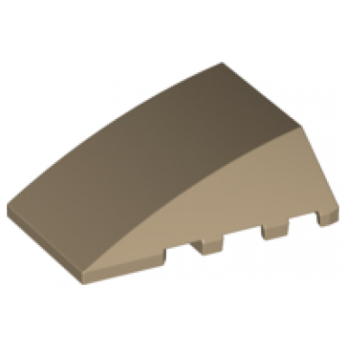 dark tan wedge 4 x 4 triple curved no studs