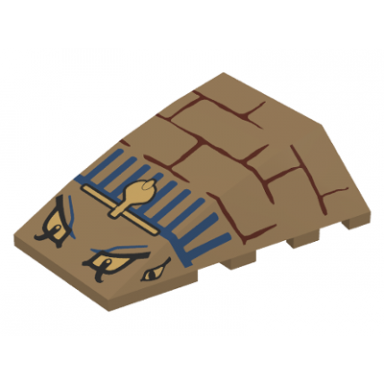 dark tan wedge 4 x 4 triple curved no studs with bricks blue lines 4 eyes and cobra pattern scorpion head