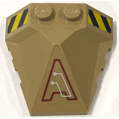 dark tan wedge 4 x 4 x 1 1 3 pyramid center with stripes and exo-force circuitry right pattern d stickers - sets 7702 7711