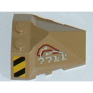 dark tan wedge 4 x 4 x 1 1 3 pyramid center with stripes and exo-force circuitry left pattern e stickers - set 7711