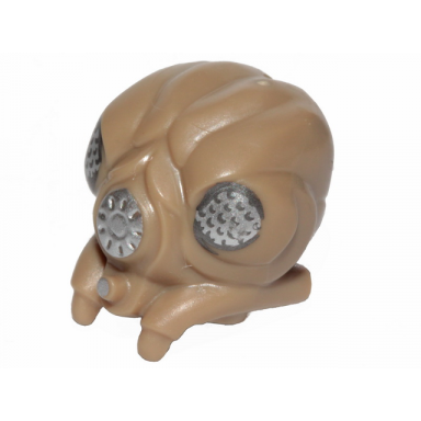 dark tan minifigure head modified sw gand with zuckuss pattern