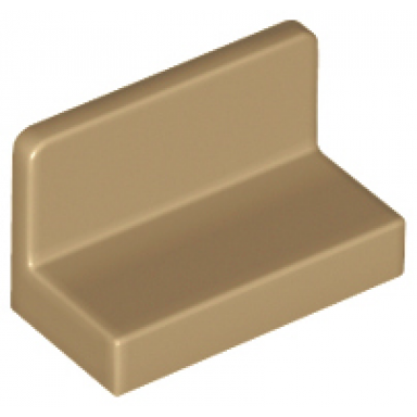 dark tan panel 1 x 2 x 1 with rounded corners