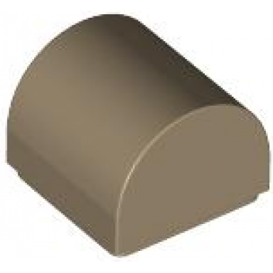 dark tan slope curved 1 x 1 x 2 3 double