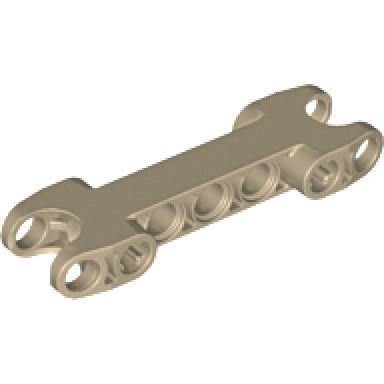 dark tan technic axle and pin connector 2 x 7 with 2 ball joint sockets rounded ends