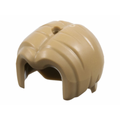 dark tan minifigure hair bowl cut parted in center hole on top