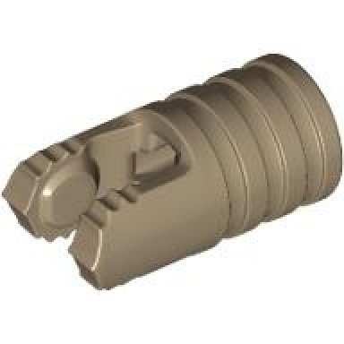 dark tan hinge cylinder 1 x 2 locking with 2 fingers and axle hole on ends without slots