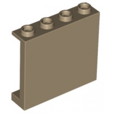 dark tan panel 1 x 4 x 3 with side supports - hollow studs