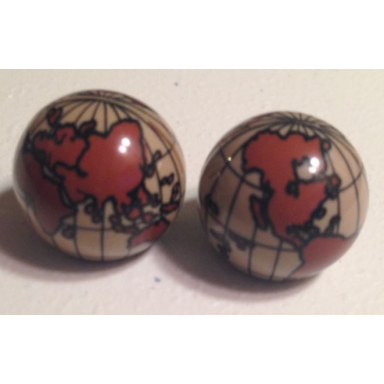 dark tan cylinder hemisphere 2 x 2 with reddish brown globe pattern
