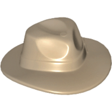 dark tan minifigure headgear hat wide brim outback style fedora