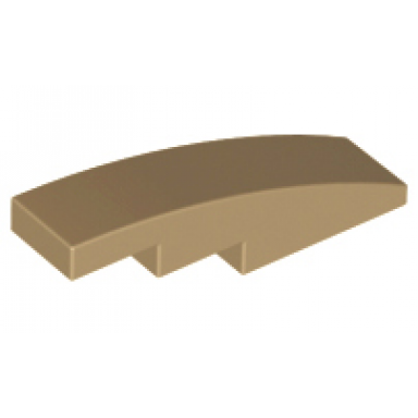 dark tan slope curved 4 x 1