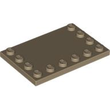 dark tan tile modified 4 x 6 with studs on edges