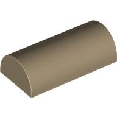 dark tan slope curved 2 x 4 double with groove