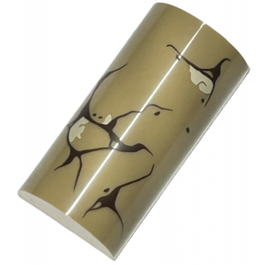 dark tan slope curved 2 x 4 double with groove with dark brown and tan cracks cracked walls pattern