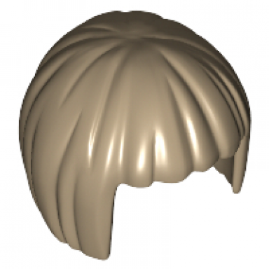 dark tan minifigure hair short bob cut