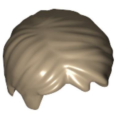 dark tan minifigure hair short tousled with side part