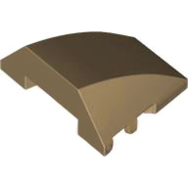 dark tan wedge 4 x 3 triple curved no studs