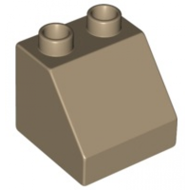 dark tan duplo brick 2 x 2 x 1 1 2 slope 45